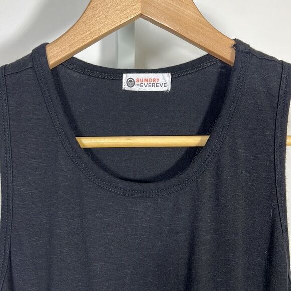 EVEREVE + SUNDRY Women’s Racerback Tee Shirt Dress Black Size 0/Extra Small - Picture 4 of 12